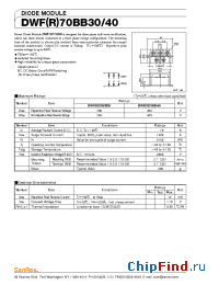 Datasheet DWR70BB40 manufacturer SanRex